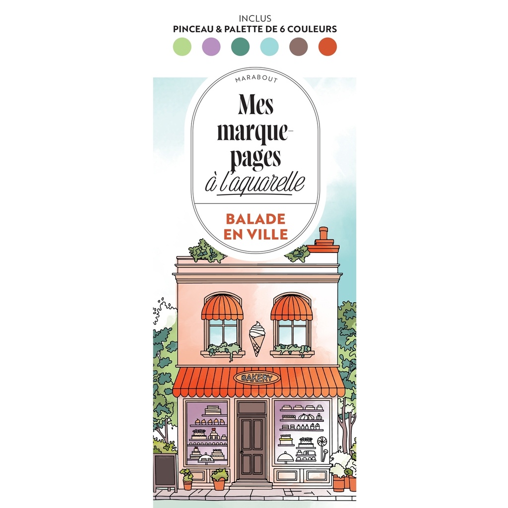 [9782501199544] Marque-pages à l'aquarelle - Balade en ville