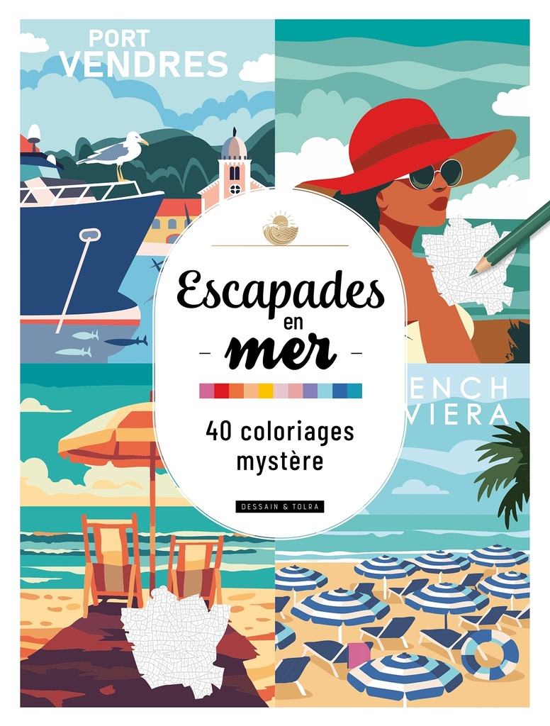 [9782295017338] Escapades en  mer - 40 Coloriages Mystère