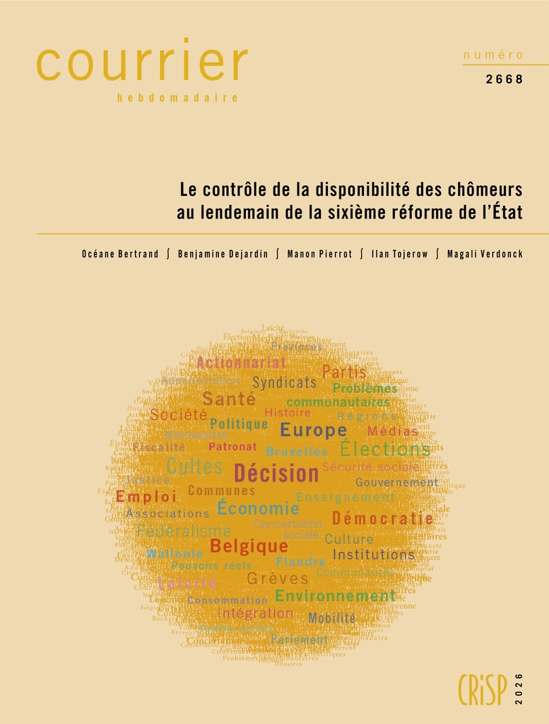 [9782870753682] CH2668-Le contrôle de la disponibilité des chômeurs au lendemain de la sixième réforme de l’État