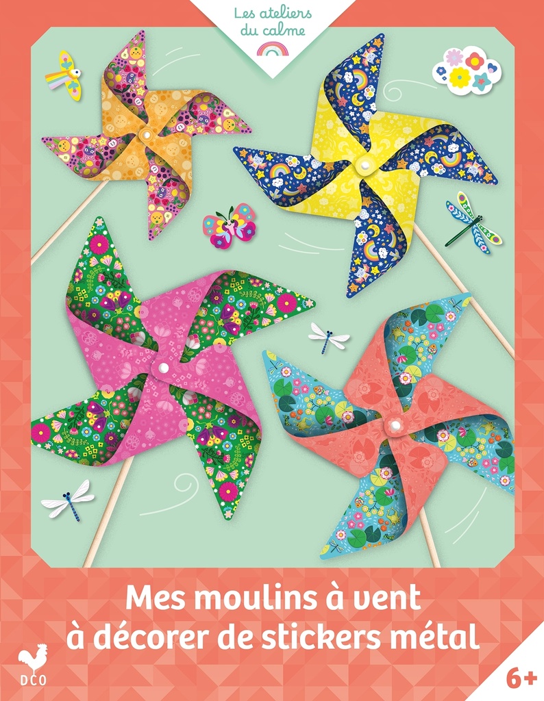 [9782017347392] Mes moulins à vent à décorer de stickers métal - Pochette avec accessoires