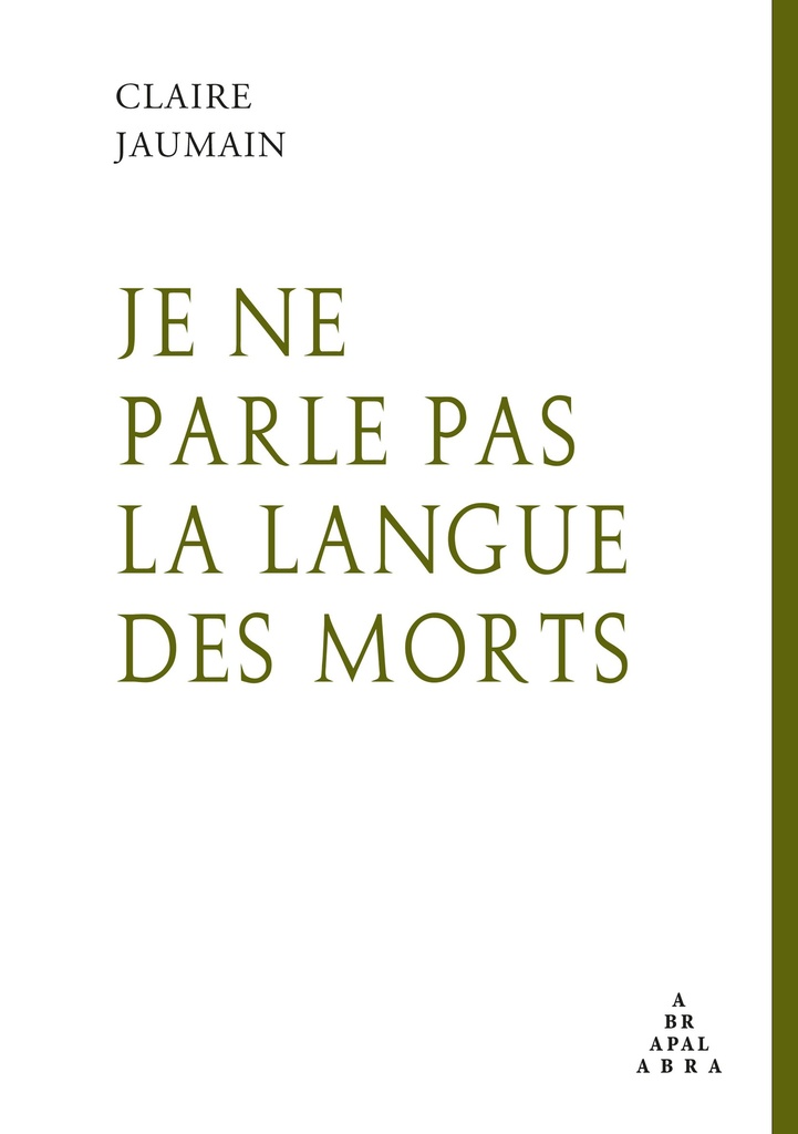 [9782931324202] Je ne parle pas la langue des morts