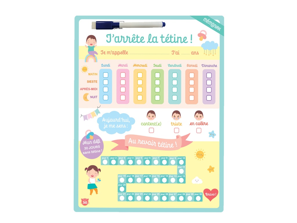 [9782383829690] Tableau effaçable - J'arrête la tétine !